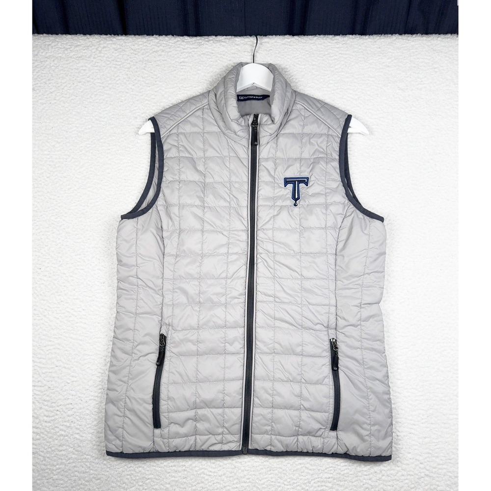 Cutter & Buck Rainer Primaloft Co Full ZIp Puffer Vest Gray -TULSA DRILLERS - M